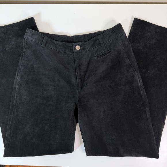 Lilly Pulitzer Womens 4 Black Washable Pig Suede Pants Classic Preppy Western - Picture 4 of 10